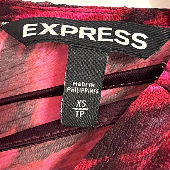 Express Mini Dress Maroon and Black Size XS - Picture 2 of 7